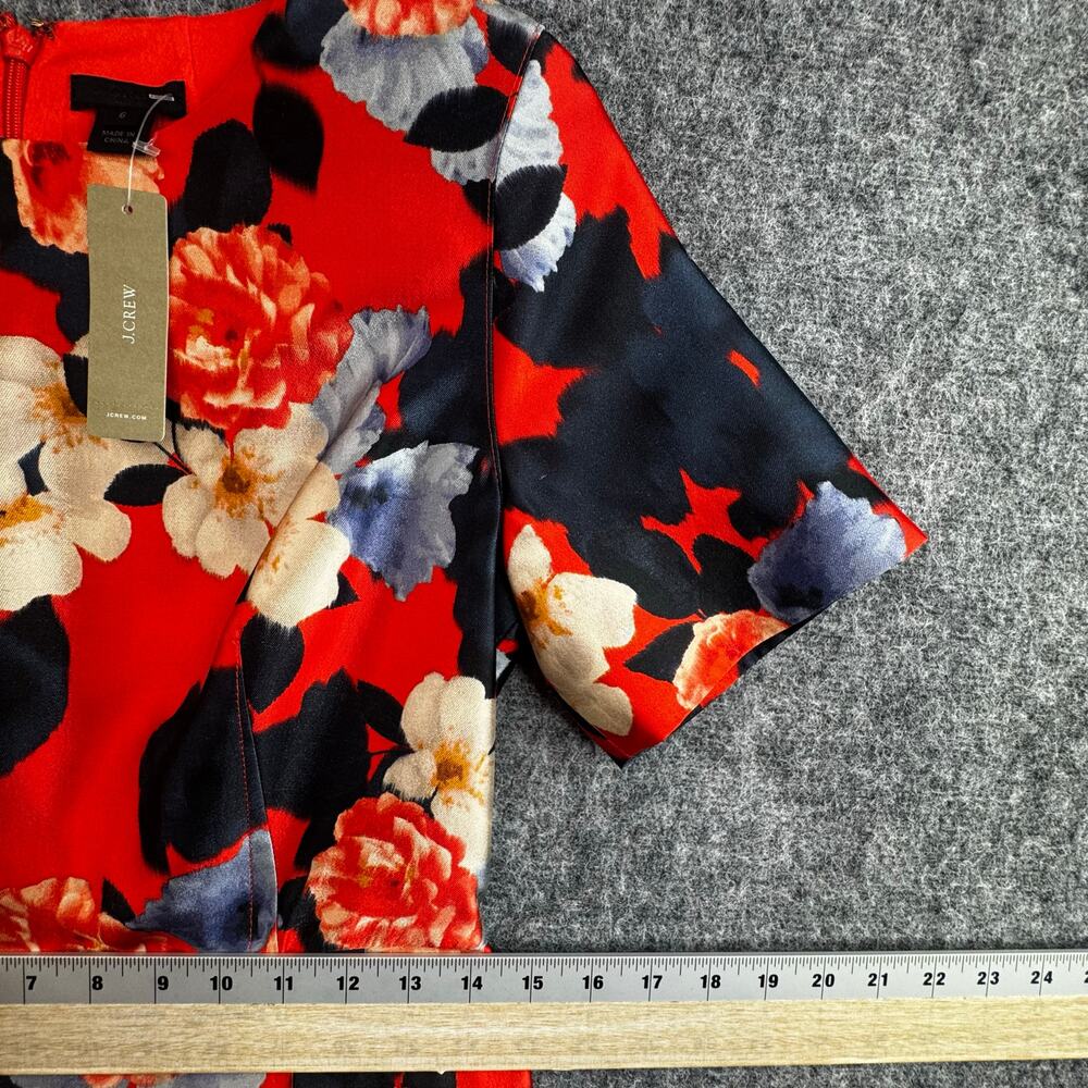 J.Crew Collection Silk Wool Floral Sheath Dress Red Size 6 NWT - Picture 9 of 12